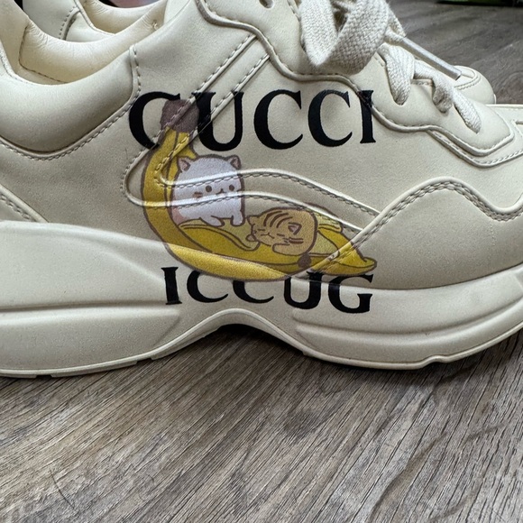 Gucci x Bananya Sneakers Ivory Size 36 - Picture 3 of 11